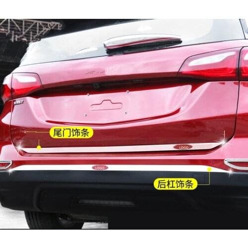 2PCS Stainless Steel Decorated Trail Trunk Moudlings For Chevrolet Equinox 2017 2018 ACA009
