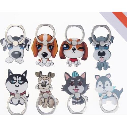 360 Degree Cartoon Dog Cute Finger Ring Smartphone Stand Holder Mobile Phone Holder For iPhone Huawei All Phone