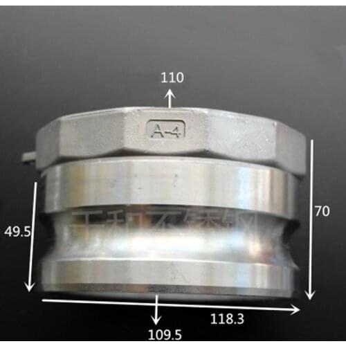 4" BSPT Female x Plug Type A Camlock Quick Disconnect Coupling 316 Stianless Cam Groove For Hose Pumps Homebrew