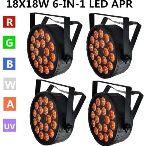 4pcs/ RGBWA+UV 6-in-1 LED PAR 18X18W PAR Light / disco light,par led professional dj equipment