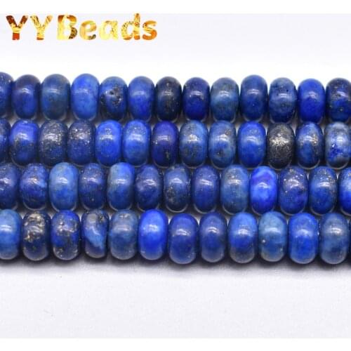 4x6mm 4x8mm Natural Lapis Lazuli Blue Stone Beads Smooth Flat Oval Shape Stone Loose Charm Beads For Jewelry Making Necklace 15"