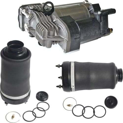 AP02 New 1*Air Suspension Pump + 2* Front Air Spring Bags For Mercedes-Benz ML W164, GL X164 1643200004, 1643200204, 1643200304