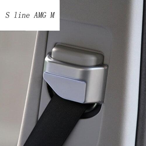 Car Styling Safety belt decorative frame cover Stickers Trim for Mercedes Benz GLE W166 ML GL GLS X166 interior Auto Accessories