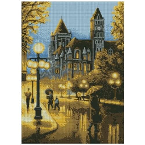 Free delivery Top Quality popular counted cross stitch kit rain raining 14 count