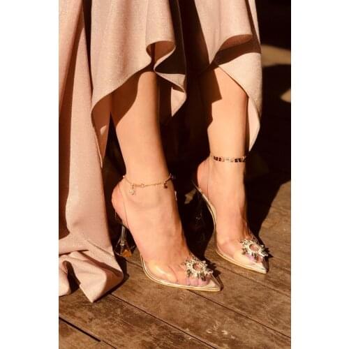 Women shoes high heels sandals footwear ladies transparent white designer shiny luxury spring summer 2021 wedding bride