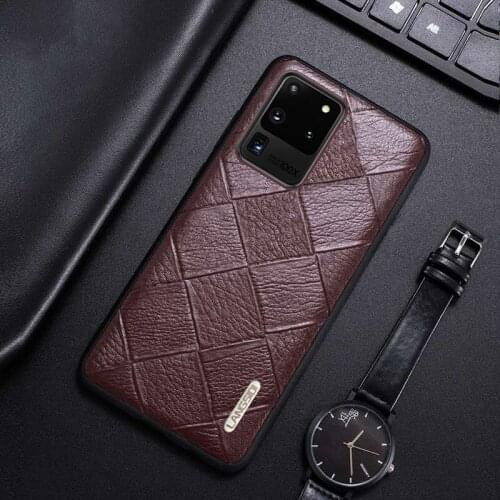 LANGSIDI Business Leather case For samsung Galaxy s20 ultra S21 plus s20+ s10e a50 a51 a71 M51 Genuine leather shockproof cover