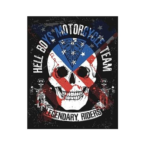 Skull with American flag 3x5ft fabric decorate flag