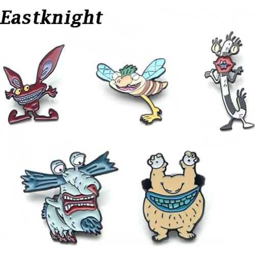 K49 Monsters Metal Enamel Pins and Brooches for Women Men Lapel Pin Backpack Badge Denim Brooch Collar Jewelry