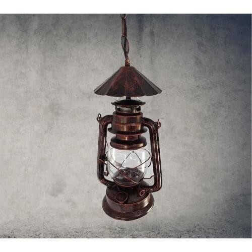 Kerosene lantern retro Pendant Lights bar single head creative personality iron farm Cafe Chinese antique Pendant Lamps GY65