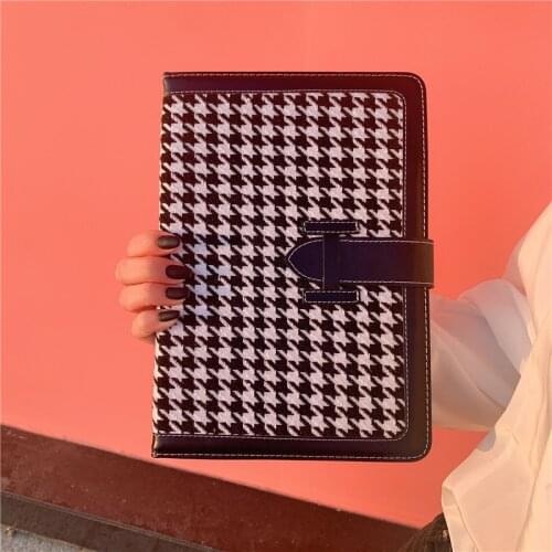 Leather Plaid Cover for Ipad Mini 1 2 3 4 5 7.9 Inch Air 1 2 9.7 Inch Buckled Tablet Case Fit Air3 10.5 Inch Air4 10.9 Pro 11