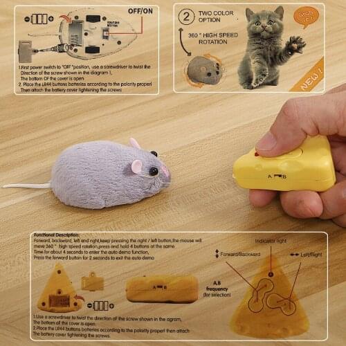 Wireless Electronic Remote Control Rat Plush RC Mouse Toy Emulation Toys Rat for Cat Dog Joke Scary Trick Toy Classic Tricky Toy