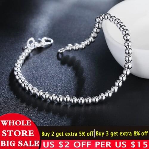 LMNZB Fashion Jewelry Hollow 4mm Round Beads Charms Bracelet 20cm For Women Gift SL133