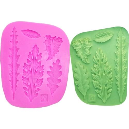 M0425 Tree Leaves Silicone Mold Home DIY 3D Fondant Mold Cake Decorating Tools Chocolate Baking Tools Cake Molds