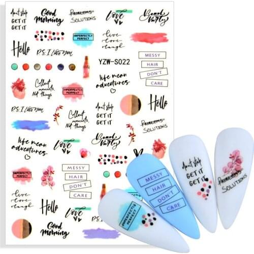 1pcs 3D Classic Colourful Rose Flower Nail Art Sticker Simulation Decals Art Idea Designer Spring Art Idea Decoration Accessorie