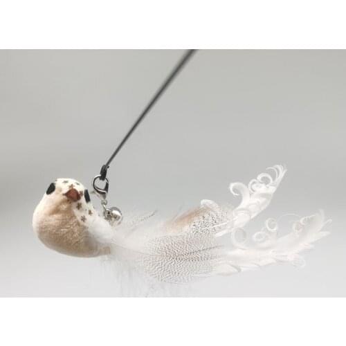 Newest Interactive Wire Feather Bells Toy Long Teaser Cat Stick Toy Kitten Wand Fishing Rod Steel Wire Funny Cats Supplies