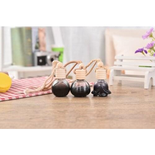 Wholesale Car Perfume Pendant 10ML Black Car Hanging Glass Perfume Bottle 100pcs/lot