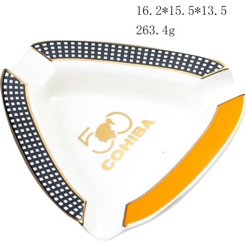 Cigar Ashtray Montecristo Large Cigars Cohiba Three-Slot Ceramic Ashtray For Patio/Outside/Indoor Ashtray/Gift/Decor