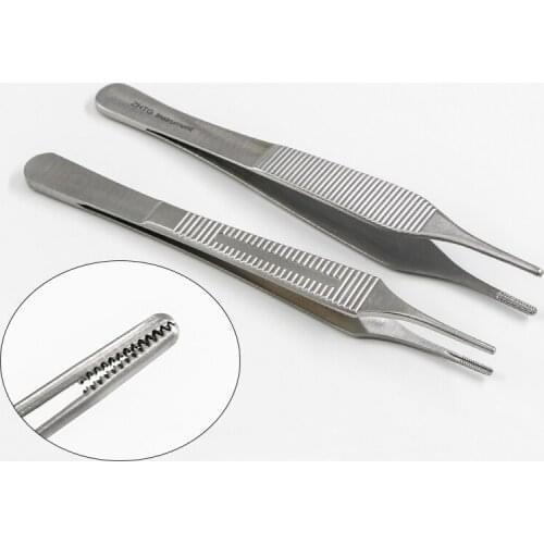 Nasal Cartilage Tweezers Stainless Steel Fine Plastic Tweezers 7x7 Tooth Hook Pot Belly Tweezers