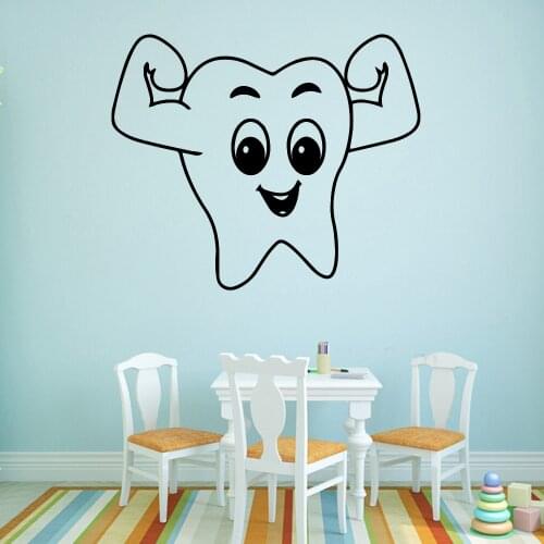 Strong Teeth Vinyl Wall Stickers Wall Decor For Kids Room Decoration Wallsticker Wall Decals Sticker Murals