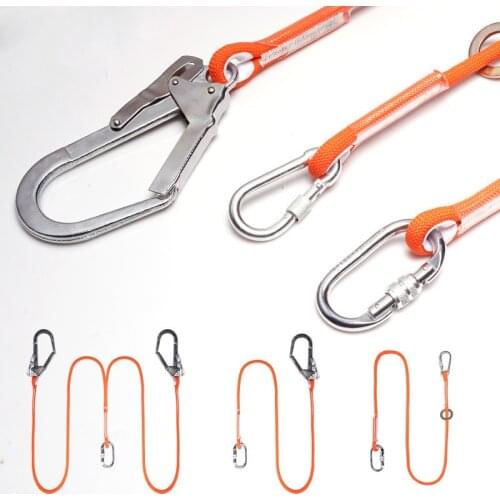 Aerial Work Safety Belt Rope Outdoor Construction Insurance Lanyard Protective Survival Rope Tool with Hook Fall Protection
