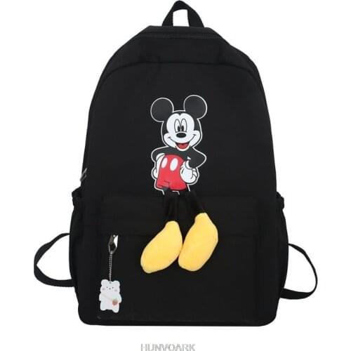 Disney Minnie Mouse Women Backpack Female Nylon Travel Back to School bag Student Teenage Girls Backpack Shopper Mochila