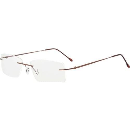 SHINU titanium rimless frame men MR-7 or 8 lens Ultralight eyeglasses IP plated glasses frame blue rays blocking myopia TI025