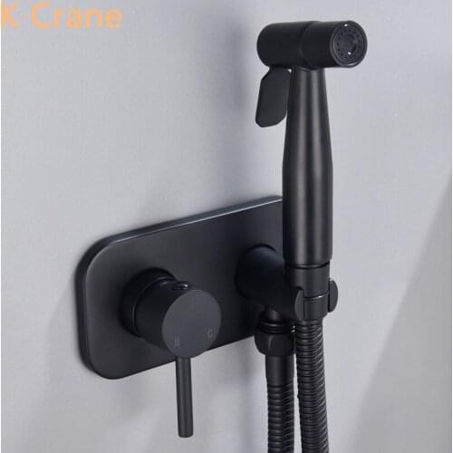 Wall Mounted Black Bidet Bathroom Hand Hold Anal Butt Ass Washer Health Anus Cleaner Stainless Steel Shower Faucet Bidets Spray