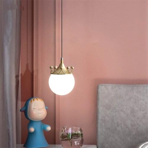 New Modern Crown Single Head Pendant Lamps Restaurant Bar Hanging Lighting Bedroom Bedside Cloakroom Art Deco Pendant Lights E27