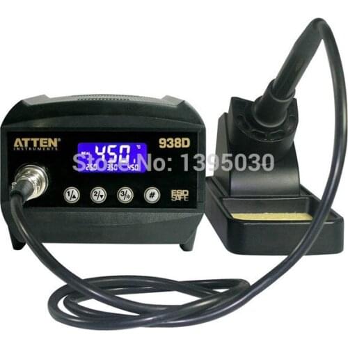 Welding Desoldering Solder Station 60W Digital ESD Soldering Iron LCD Display Thermo-Control Anti-Static Repair Station AT938D