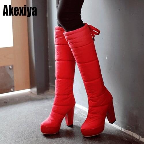 2021 the new Winter new Knee-High boots fashion warm Waterproof non-slip high heel waterproof platform snow boots size 34-40