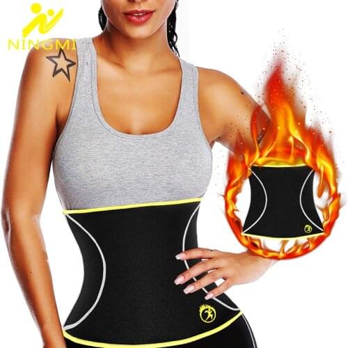 NINGMI Slim Waist Trainer Body Shaper for Women Weight Loss Neoprene Sauna Waist Cincher Shapewear Fajas Belt Slimming Underwear