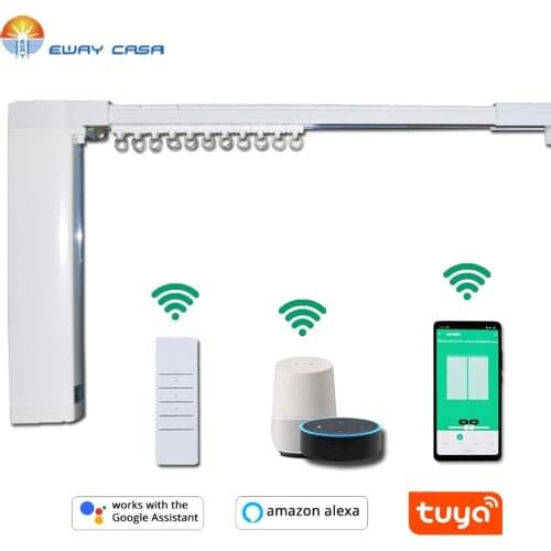 EWAY CASA Alexa&Google Home Tuya Controlled WiFi Curtain Track Automatic Electric Curtain Track Smart Home CM_DSTUYA_TRACK1.2N