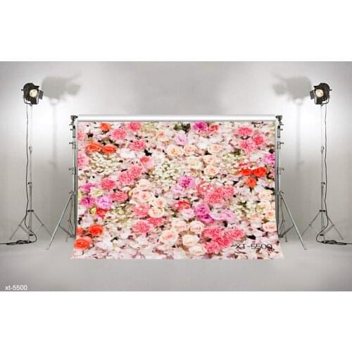 Vinyl 3D Blooming Roses Anthemy Flowers Wall Backdrop Floral Wedding Backdrops For Bridal Shower Wedding Background Photo Studio