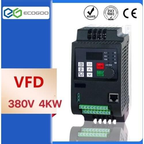 VSD 380V 2.2KW 4KW Mini VFD inversor de frecuencia Variable para conversor de control de velocidad del Motor 0-650Hz