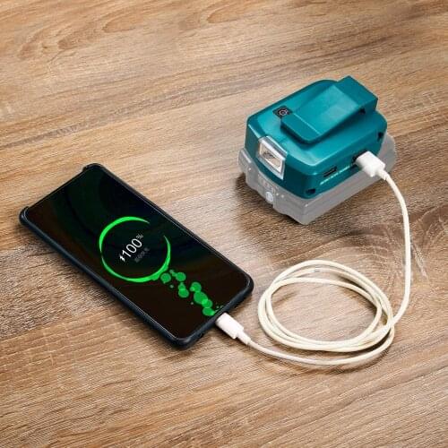 SHIMANG 14-18V Dual USB Ports Charger Power Source with LED Light for Makita ADP05 LXT Series Rechargeable Lithium ion Battery