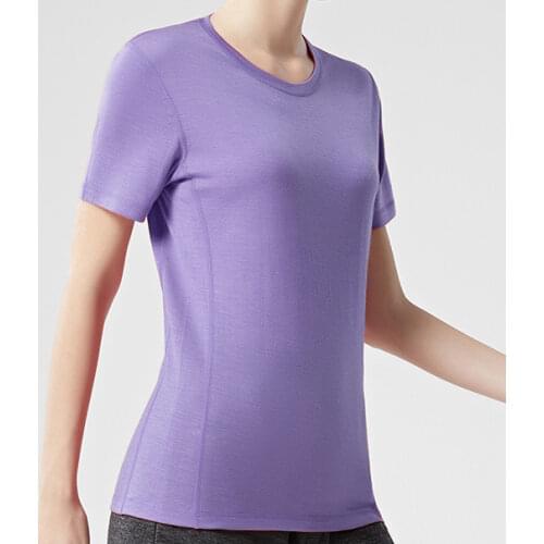 Womens merino wool T shirt short sleeve crew Next to Skin 100% merino wool base layer 150gsm tops sports clothing Quick dry