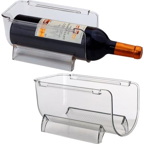 Refrigerator Organizer Kitchen Bottle Storage Rack Stackable Wine Holder Bottles Display Shelf Fridge Kitchen Organizer #T2P