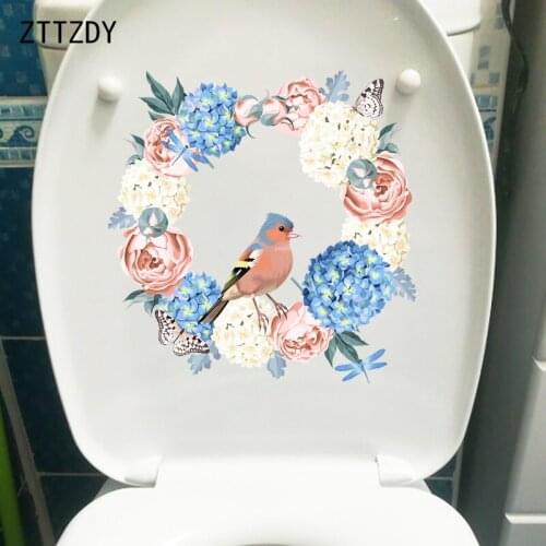 ZTTZDY 23.4×23.9CM Elegant Eight Immortals Wreath Living Room Wall Stickers Creative Home WC Toilet Decor T2-1428