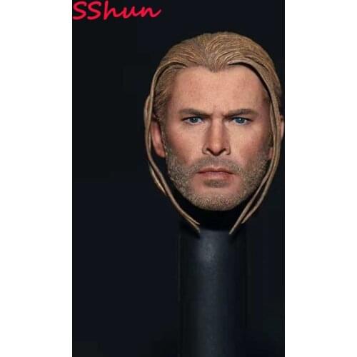 1/6 Scale Male Soldier Thor Head Sculpture Braid Hairstyle Model Toys For 12'' Action Figure Body DIY Accessories