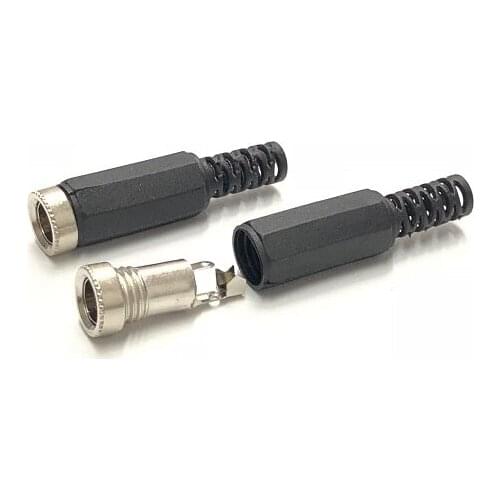 10pcs/Lot 5.5X2.1mm Female DC Power Plug 5.5-2.5MM Metal DIY Socket Welding Wire Type