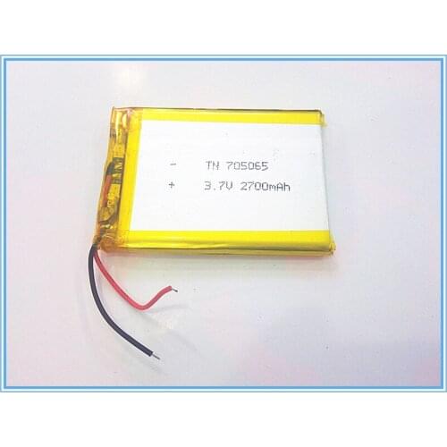 3.7V,2700mAH,[705065] PLIB; polymer lithium ion / Li-ion battery for dvr,GPS,mp3,mp4,cell phone,speaker