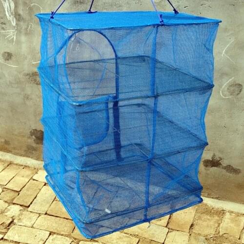 4 Layers Folding Fish Dryer Net Red Drying Rack Folding Dryer Vegetable Fish Suspension Hanger Hanging Net Dishes Fishing M K4T9