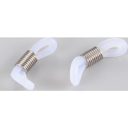 50pcs Silicone EyeGlass Holders 304 Stainless Steel Finding Sunglasses Spectacle Chain Rope Holder Strap Rubber Loop End 20x6mm