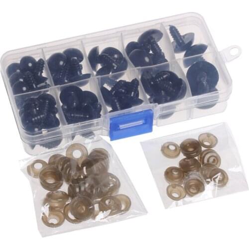 52PCS 12-20mm Doll Eyes for Bear Stuffed Toys Animal Scrapbooking Puppet Craft