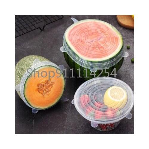 6PCS/12PCS Food Silicone Cover Universal Silicone Lids For Cookware Bowl Pot Reusable Stretch Lids Kitchen Accessories