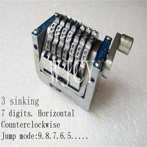 7 digits Horizontal numbering machine for GTO offset printing machine Three Sinking Anticlockwise jump 9.8.7.6.5