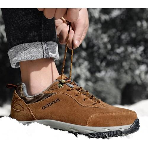 Snow Boots Men Classic Casual Shoes Men Keep Warm Good Quality Men Boots Winter Comfy Outdoor Mountain Climbing Hiking Shoes