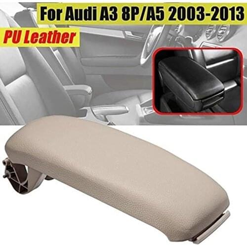 Beige Leather Suture Console Armrest Lid Cover for- A3 8P 2003-2012 Center Console Cover Lid 8P0864245P