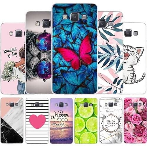 Case for Samsung Galaxy A5 2015 Phone Case Soft Silicone Cover for Samsung A5 A500 A500H A500F 5.0 inch Cat flower Anime Bumper