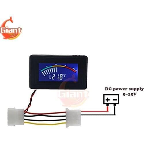 DC 4-25V C/F USB Thermometer LCD Analog Digital Car PC Temperature Meter Indoor Aquarium Incubator NTC Temp Detector Tester 5V